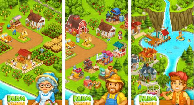 farm town happy farming day and with farm game city MOD APK Android