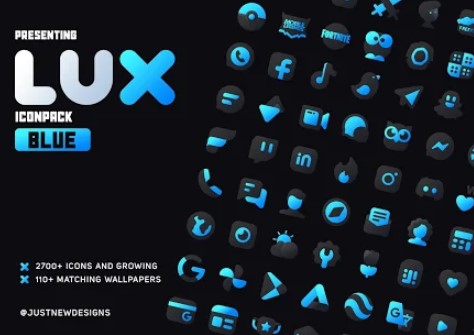 lux blue icon pack MOD APK Android