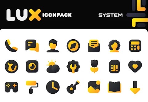 lux yellow iconpack MOD APK Android