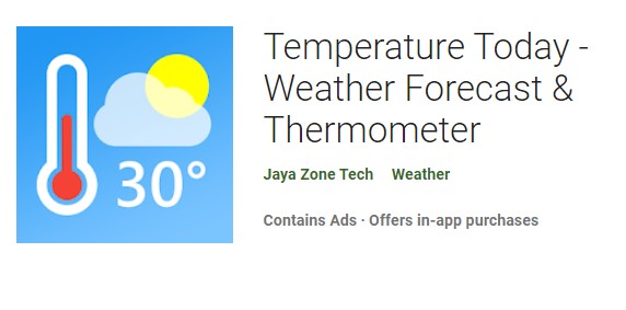 temperature today weather forecast and thermometer