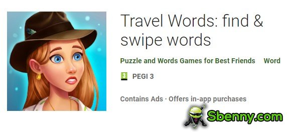 travel words find and swipe words
