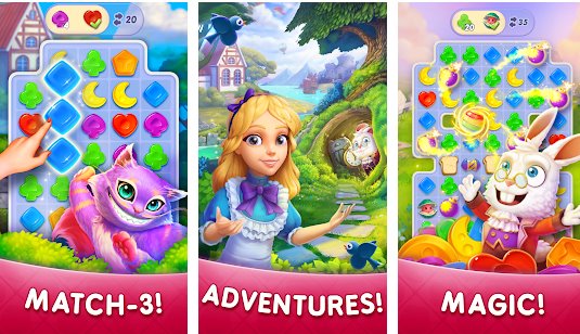 wondermatch match 3 puzzle alice s adventure 2020 APK Android