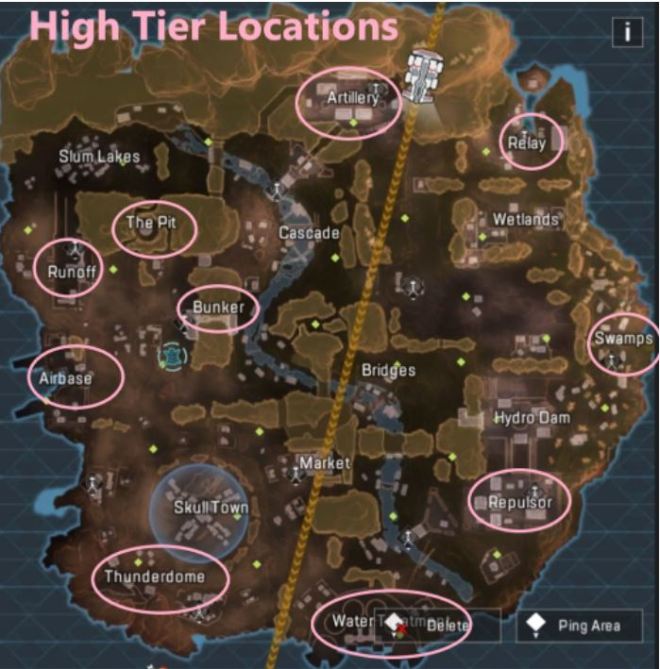 Map of Apex Legends Mobile Kings Canyon