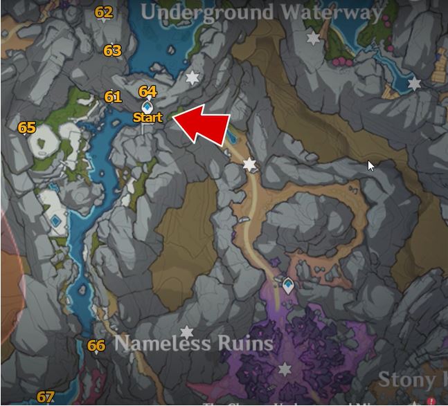 Location map of Genshin Impact Lumenspar 7