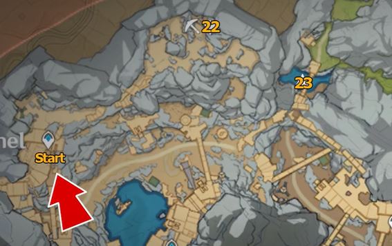 Genshin Impact Lumenspar 2 mapa de localização