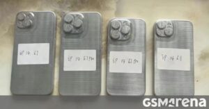 Os moldes de metal mostram apenas duas dimensões do iPhone 14: 6.1" normal e 6.7" Máximo