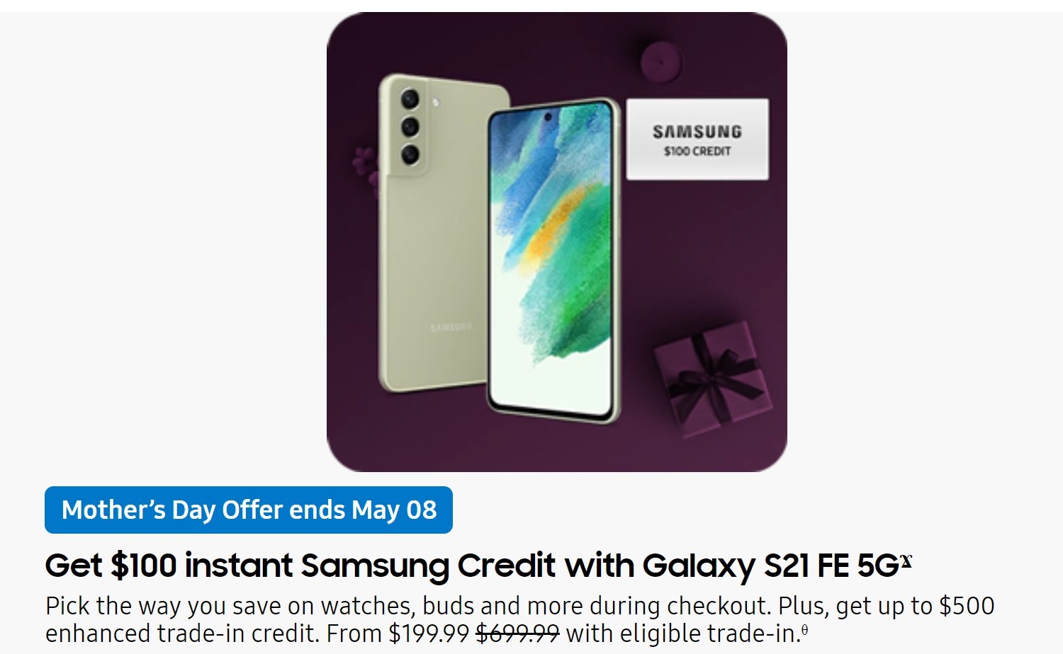Penawaran Samsung USA Mother's Day kalebu upgrade memori gratis, Galaxy Buds, lan Watches