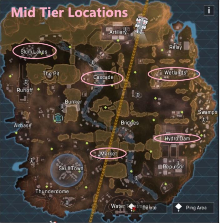 Mapa de Apex Legends Mobile Kings Canyon