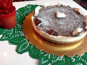 Nutella en kokos koude cheesecake, no-bake recept