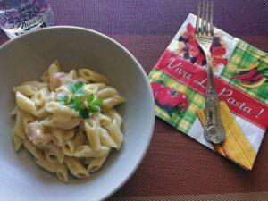 Salmon pasta, creamy first course