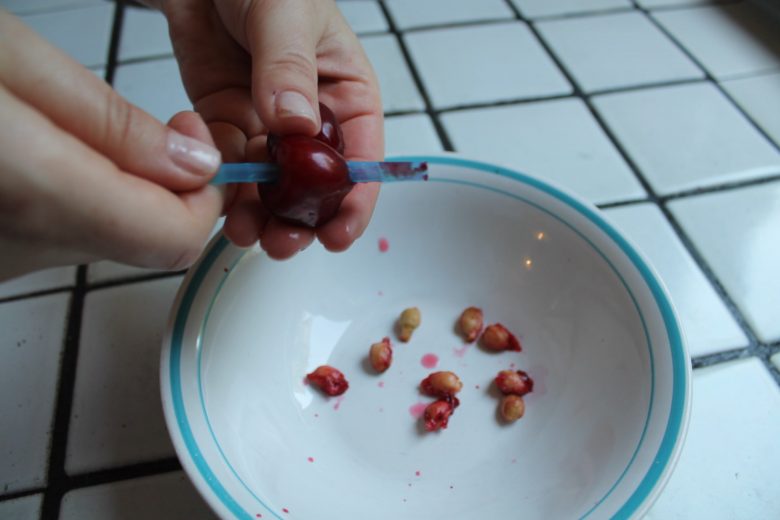 stoning of cherries