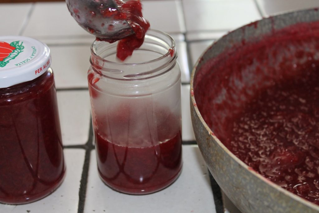 Cherry jam in the jar