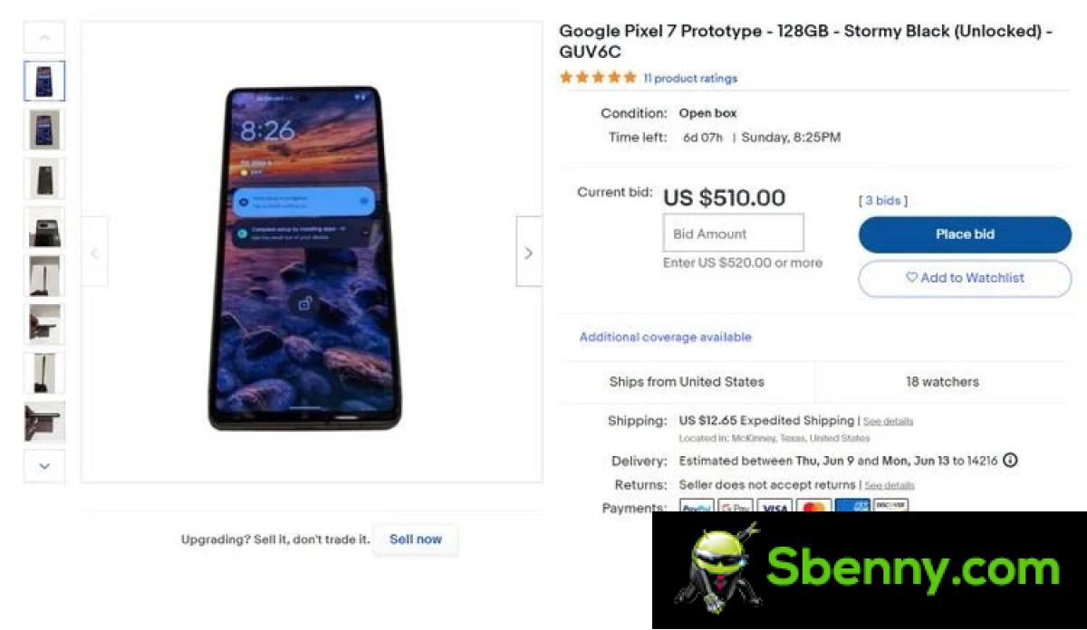 Prototipe Google Pixel 7 kadhaptar ing eBay lan Facebook Marketplace