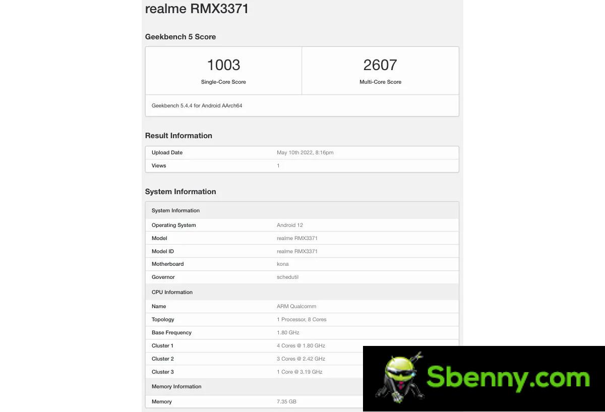 A Realme GT Neo 3T megjelenik a Geekbench-en a Snapdragon 870 segítségével