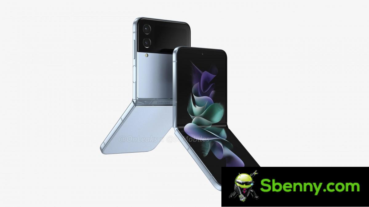 The design of the Samsung Galaxy Z Flip4 revealed in leaked renders