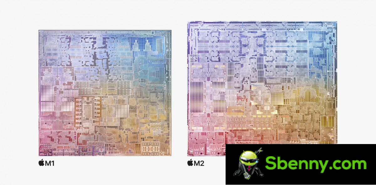 Apple annuncia il chipset M2 con CPU più veloce del 18% e GPU più veloce del 35%.