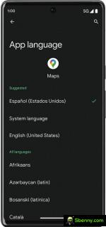 Language selection per app