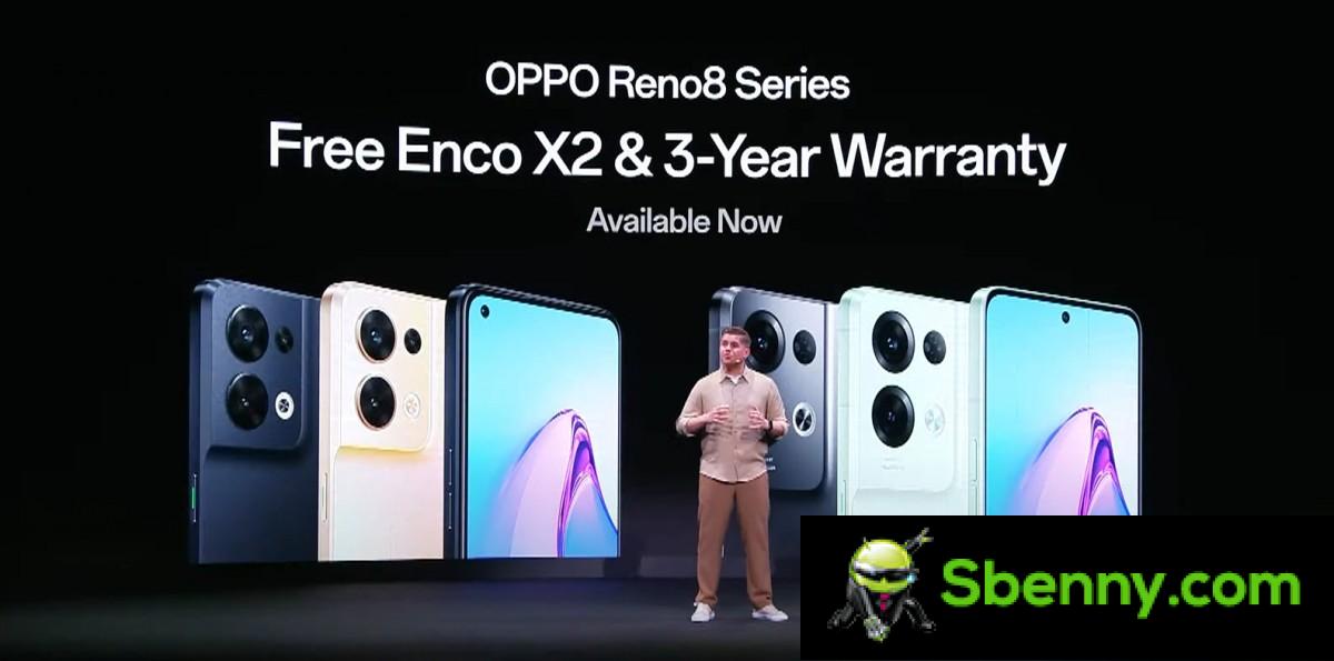 Oppo Reno8 et Reno8 Pro arrivent en Europe, Oppo Pad Air et accessoires s'accompagnent