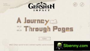 Evento web "A Journey Through Pages" di Genshin Impact: idoneità, gameplay, premi e altro