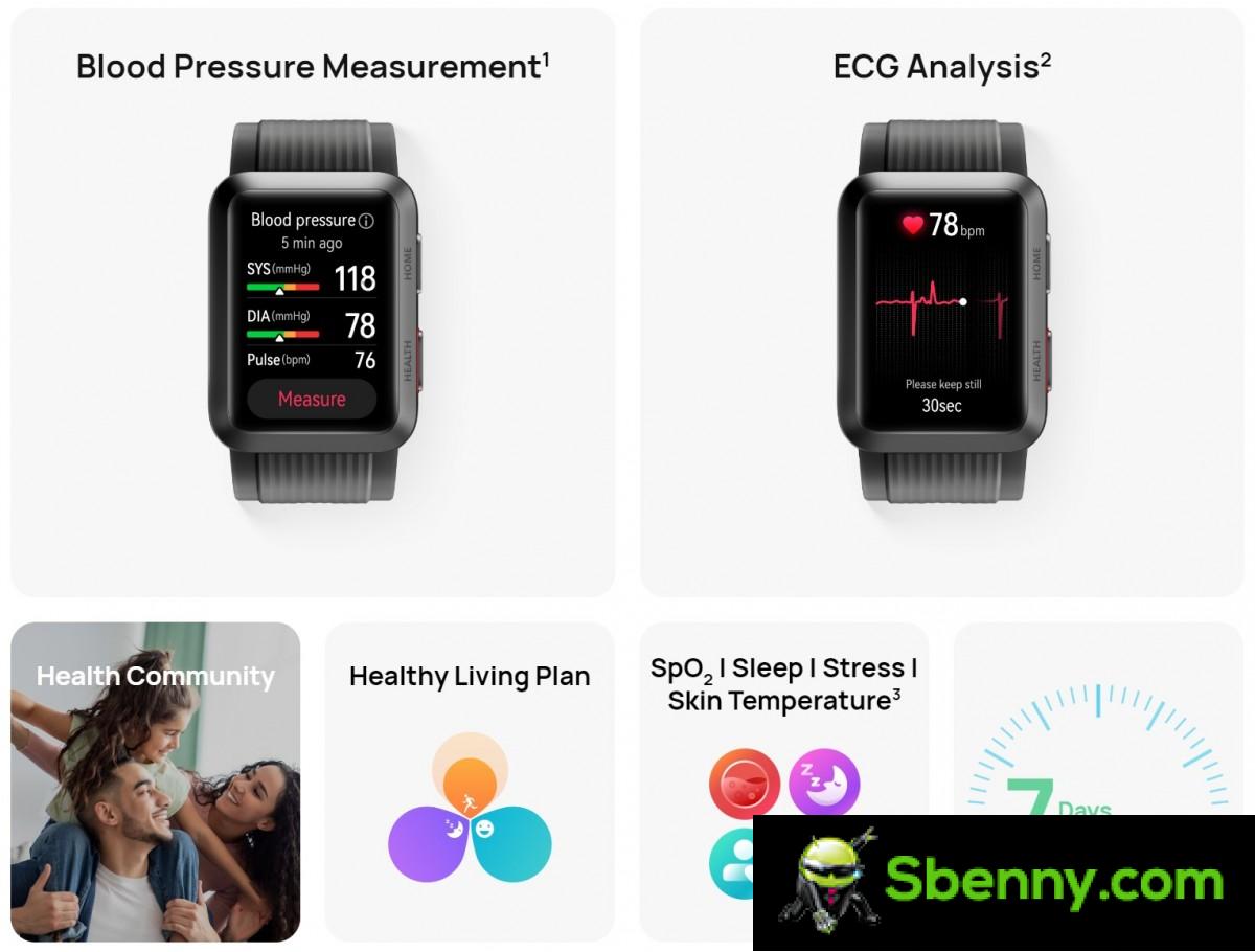 Huawei Watch D dispose de fonctionnalités avancées de surveillance de la santé