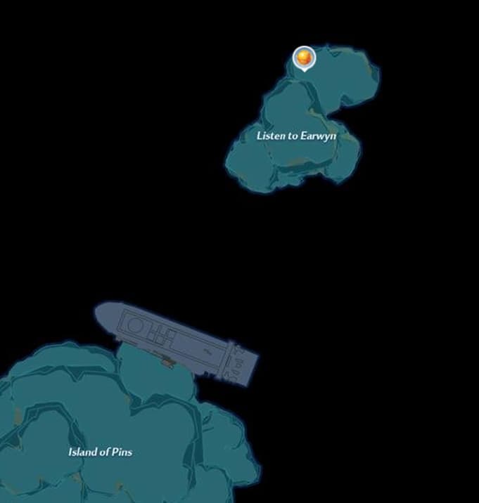 Местонахождение золотого ядра искусственного острова Башни Фантазии
