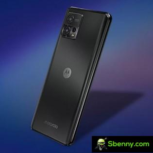 Moto G72 in gray and blue