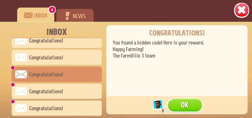 Farmville 3 redeems rewards