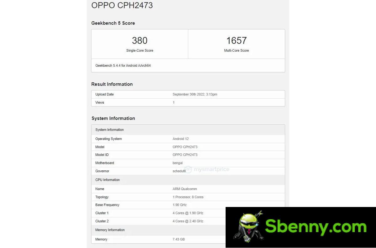 Oppo A77s attends Geekbench ahead of its launch in India