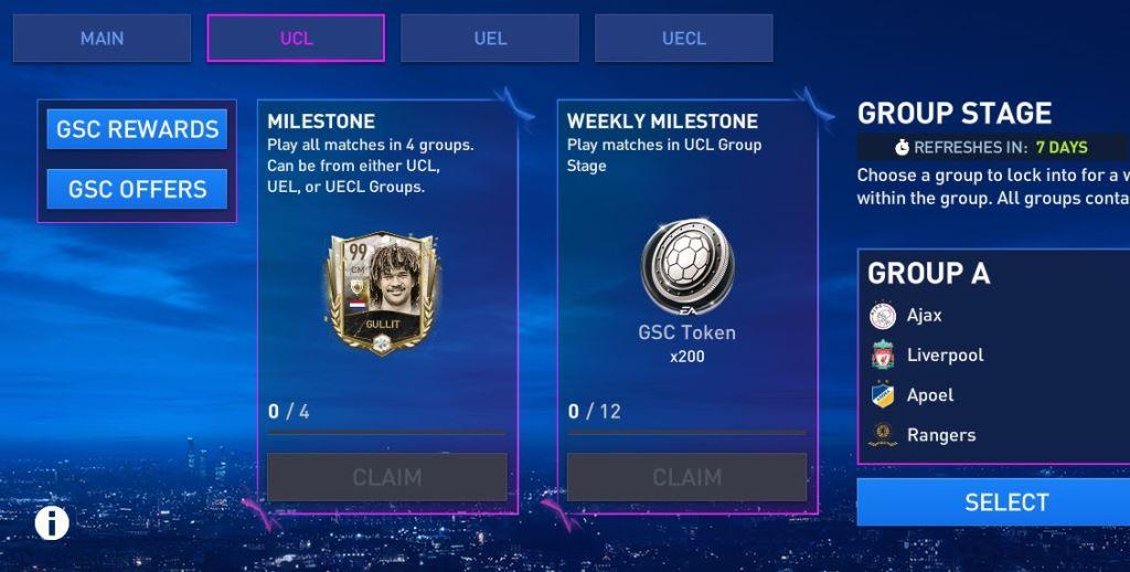 FIFA Mobile Group Stage UCL