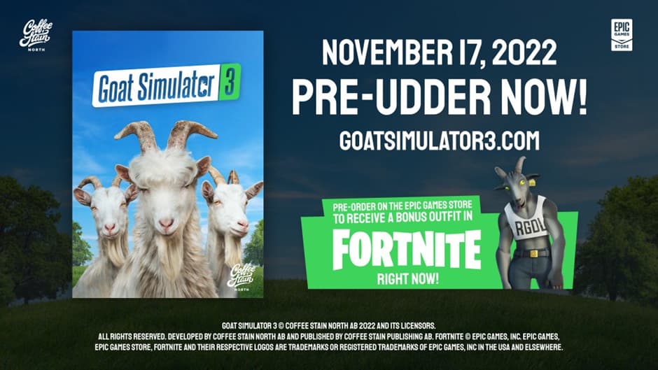 Fortnite Goat Simulator 3-mal kiegészítve