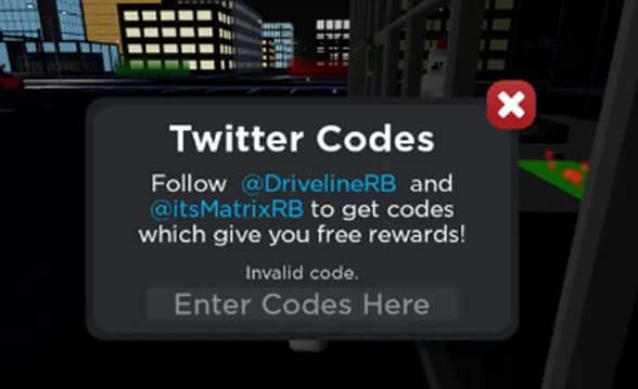 Roblox Drive City free redemption codes