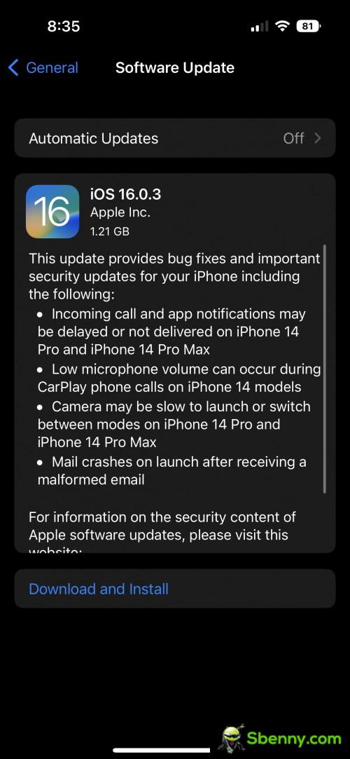 iOS 16.0.3 附带了针对新 iPhone 和邮件应用程序的修复程序