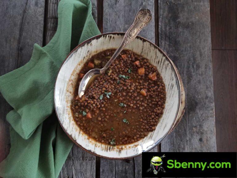 Healthy and tasty lentil soup