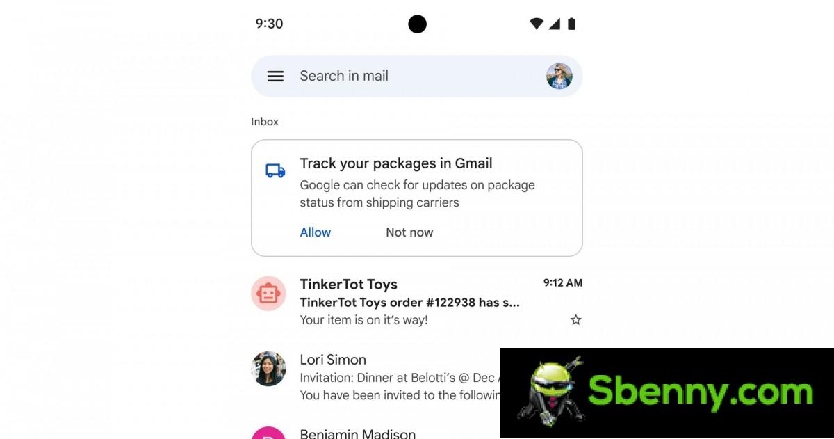 Gmail now tracks your packages directly within your inbox