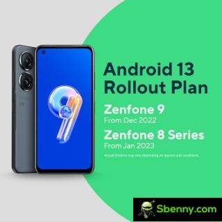 خطة تطبيق Asus Android 13: سلسلة Zenfone