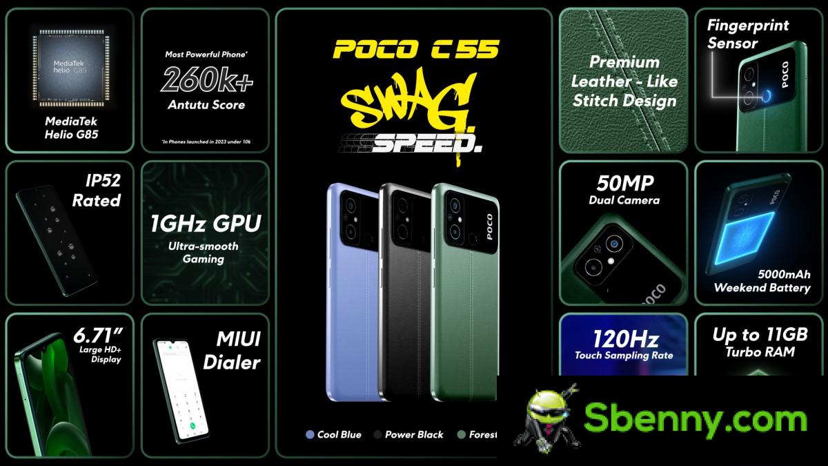 Official Poco C55 with Helio G85 and 50MP main cam