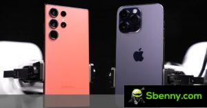 Samsung Galaxy S23 Ultra jmur kontra l-Apple iPhone 14 Pro Max f'test tal-veloċità
