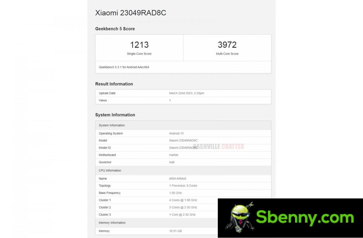 Redmi Note 12 Turbo проходит через Geekbench с Snapdragon 7+ Gen 2 на борту