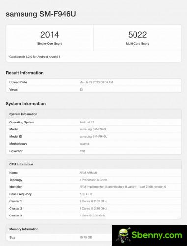 Galaxy Z Fold5 (SM-F946U) Geekebnch running