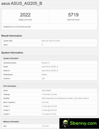 Asus ROG Phone 7 (and Pro?) with Geekbench 6