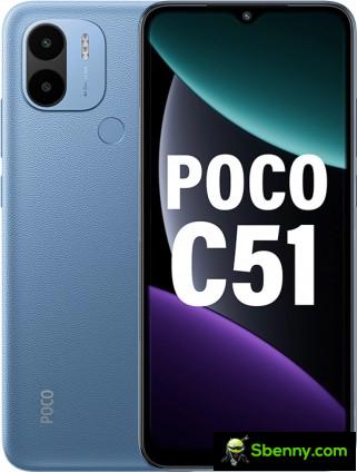 Poco C51 in Power Black and Royal Blue