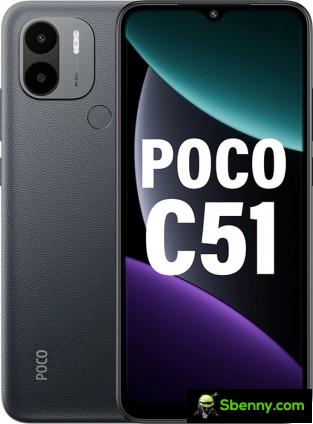 Poco C51 in Power Black and Royal Blue