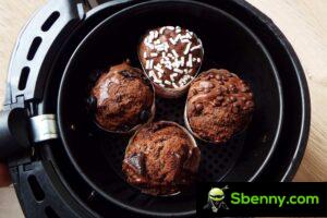 Muffins de chocolate na fritadeira, a receita fácil