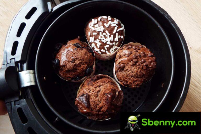 Chocolate muffins in the air fryer, the easy recipe