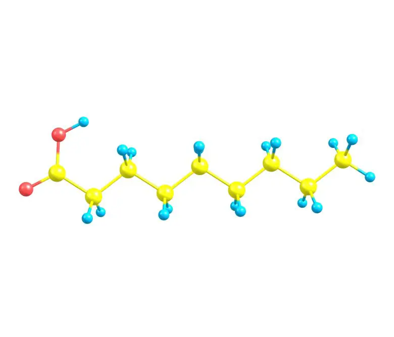 Pelargonsav molekula