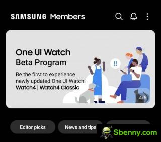 Go through this banner in Samsung Members to sign up for the One UI 5 Watch beta