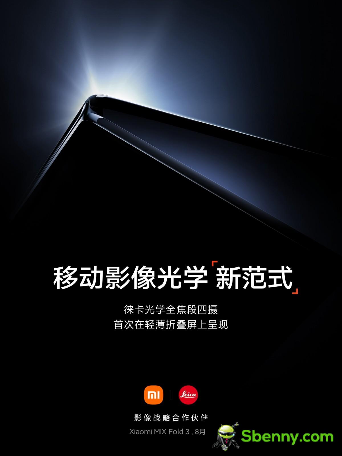 Xiaomi Mix Fold 3 arrival in August will bring four Leica-branded cameras