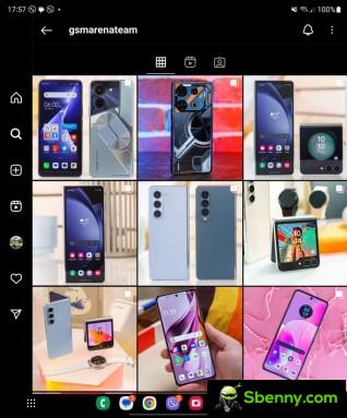 Updated Instagram UI on Galaxy Z Fold 5