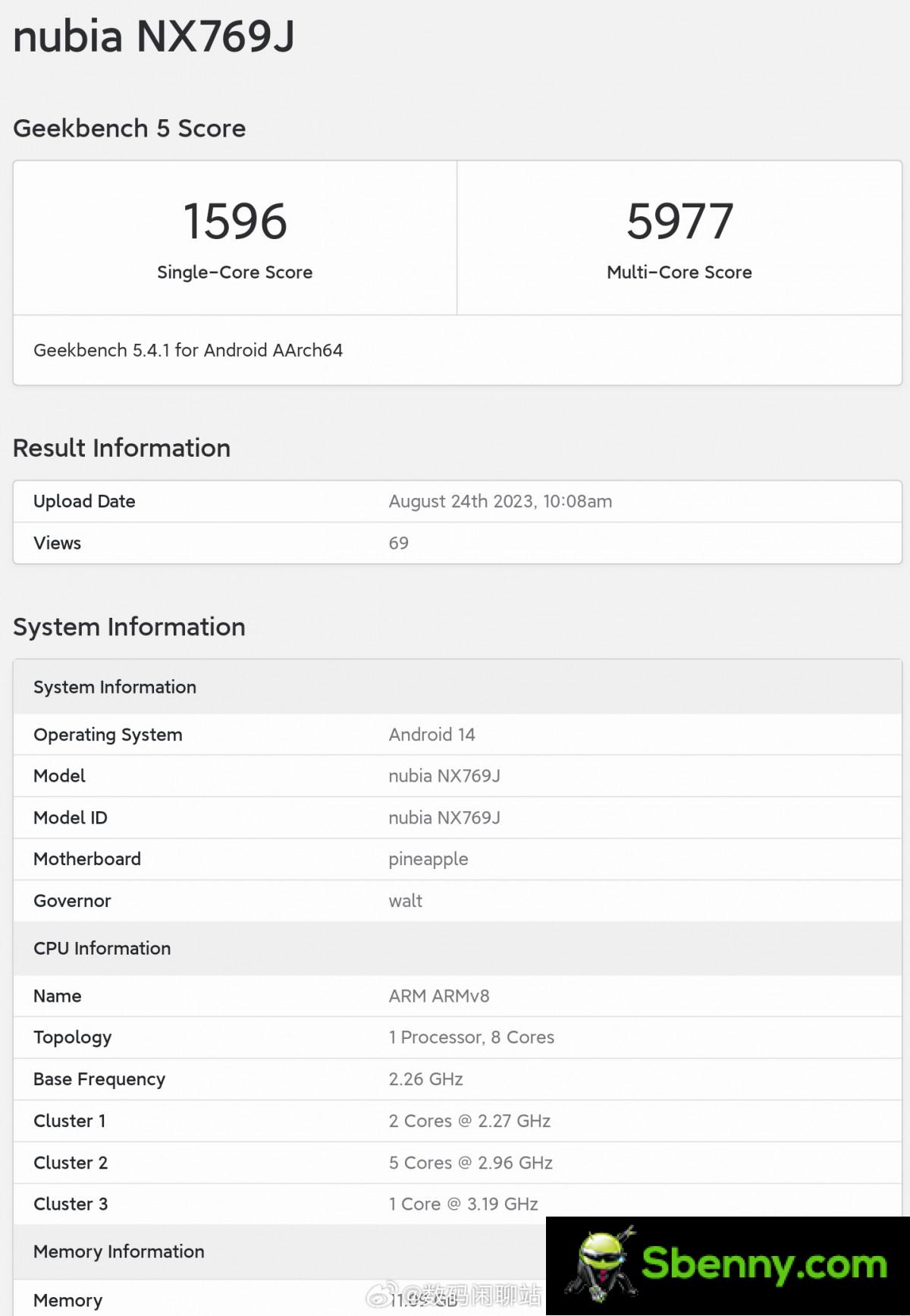 nubia Red Magic 9 with Snapdragon 8 Gen 3 appears on Geekbench