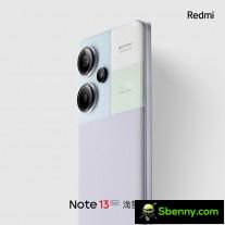 Redmi 13 Pro+ in purple, black and white